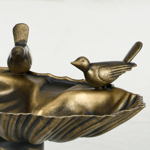 Outsunny 32 Antique Bird Bath With Pedestal Flower Planter Base